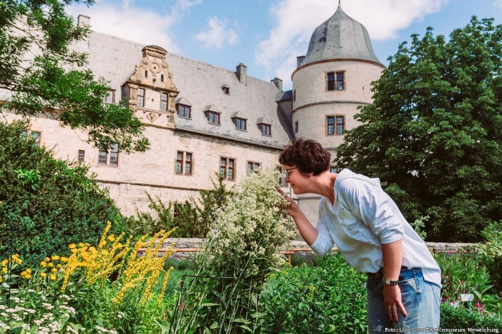 Foto: Lina Loos ©Kreismuseum Wewelsburg Tee, Aufgüsse oder auch Salben: Die Kräuterbeete im Burggarten der Wewelsburg wurden nach Pflanzlisten der Jesuiten angelegt