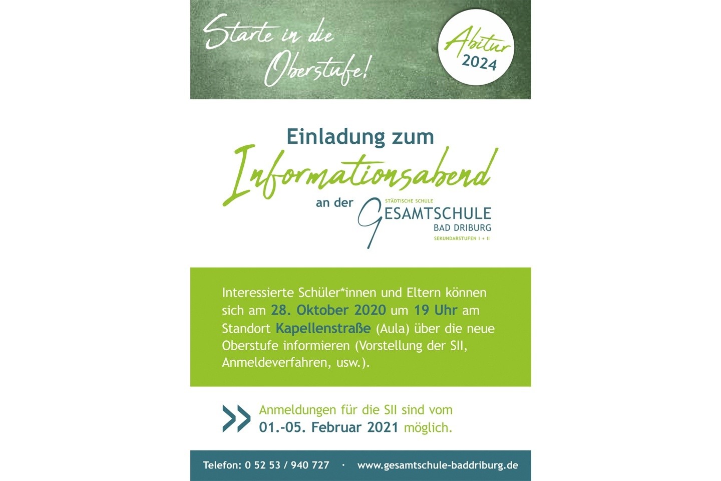 Informationsabend zur neuen Oberstufe an der Gesamtschule Bad Driburg
