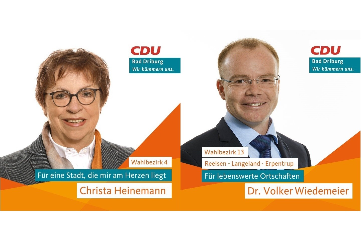 Kandidatenvorstellung zur Kommunalwahl 2020 Christa Heinemann, Dr. Volker Wiedemeier, CDU Bad Driburg