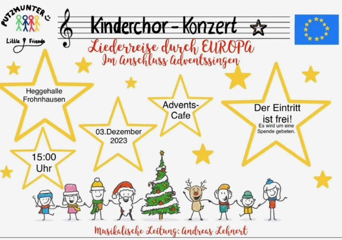 Kinderchor-Konzert am 03.12.2023 um 15:00 Uhr in der Heggehalle Frohnhausen