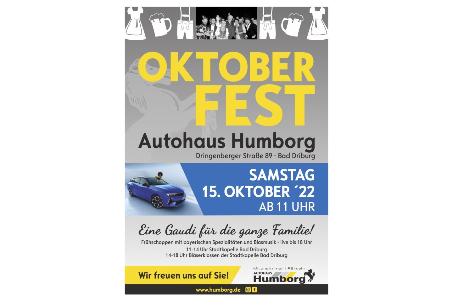 Oktoberfest im Autohaus Humborg am 15.10.2022 ab 11.00 Uhr