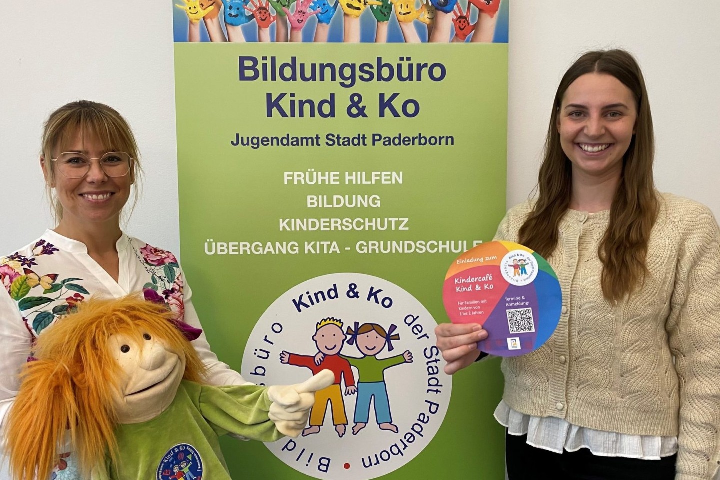 Daniela Kaiser, Familienkinderkrankenschwester und Madita Burchardt, Koordinatorin Bildungsbüro Kind & Ko, beide Stadt Paderborn (v. li.)