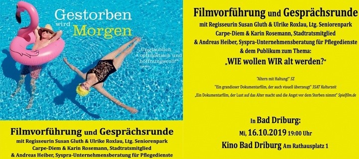 Filmvorführung und Gesprächsrund Plakat Kino