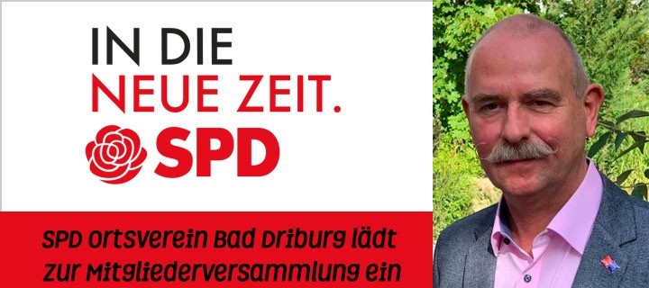 SPD Ortsverein Bad Driburg lädt zur Mitgliederversammlung ein