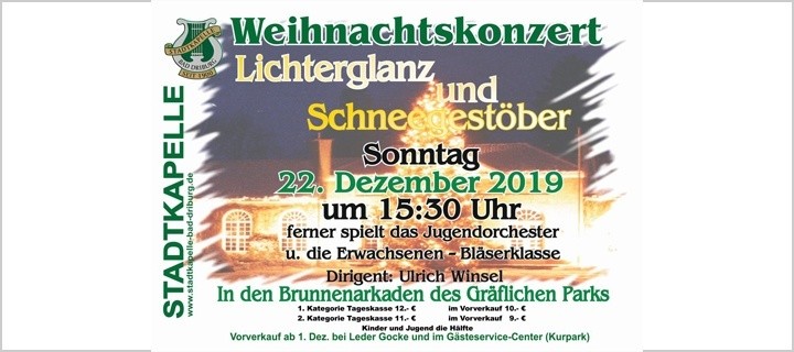 Lichterglanz und Schneegestöber - Das stimmungsvolle Weihnachtskonzert der Stadtkapelle Bad Driburg