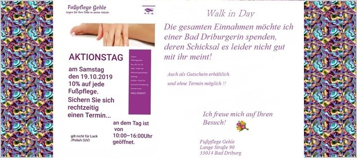 Aktionstag für einen guten Zweck Fußpflege Irina Gehle 