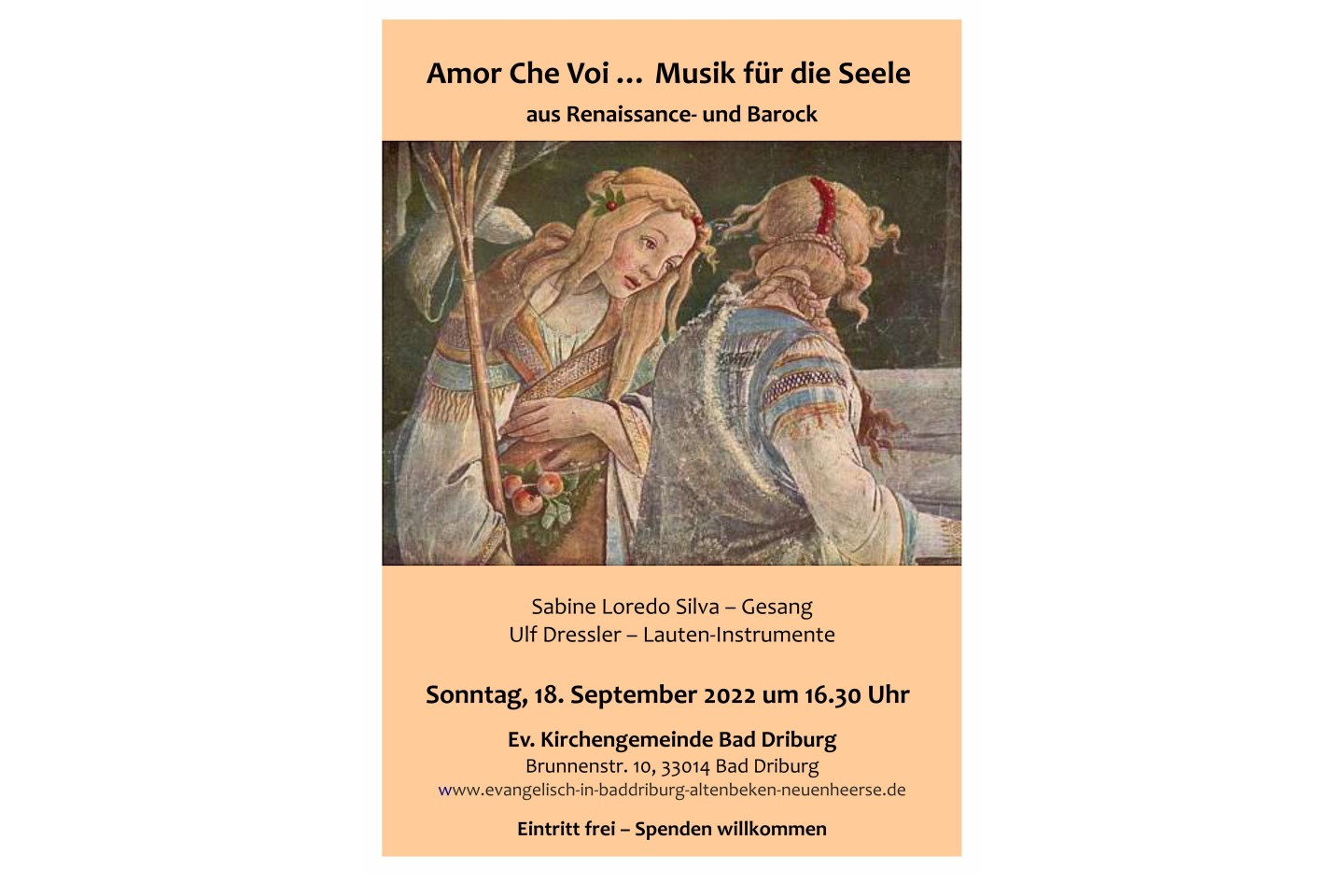 „Amor Che Voi… - Musik für die Seele„ aus der Renaissance und des Frühbarock