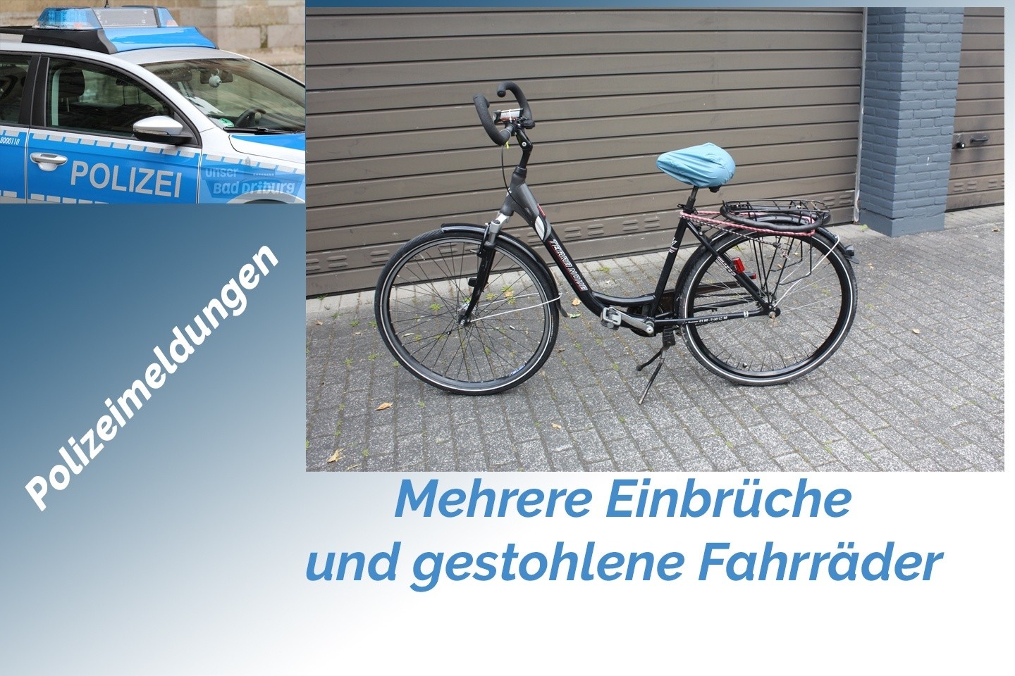 POL-HX: Zwei Einbrüche in Bad Driburg - Fahrräder sichergestellt