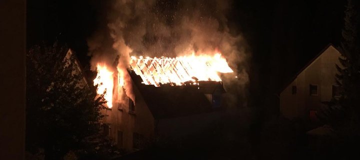 Brand eines Hauses am Mühlensteg in Bad Driburg