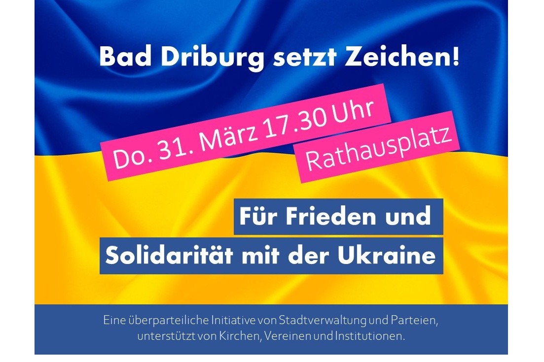 Lichterkette für den Frieden in der Ukraine - 6. Mahnwache in Bad Driburg 