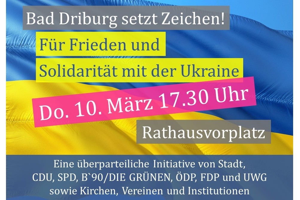 Lichterkette für den Frieden in der Ukraine Donnerstag, 10.03.2022 um 17:30