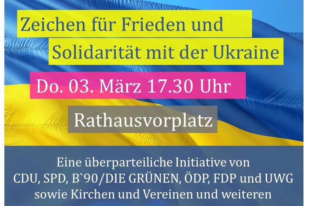 Lichterkette für den Frieden in der Ukraine am Donnerstag, 03.03.2022 um 17:30 Uhr - Rathausplatz Bad Driburg
