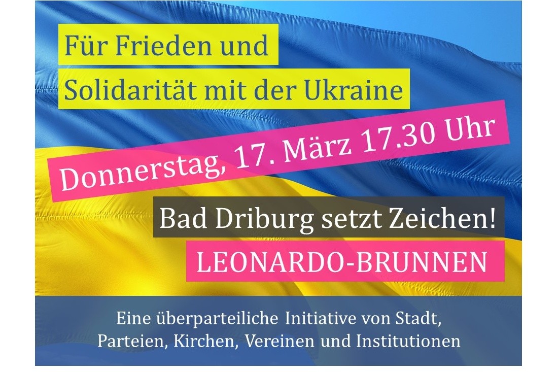 Bad Driburg setzt Zeichen! Lichterkette für Frieden und Solidarität mit der Ukraine