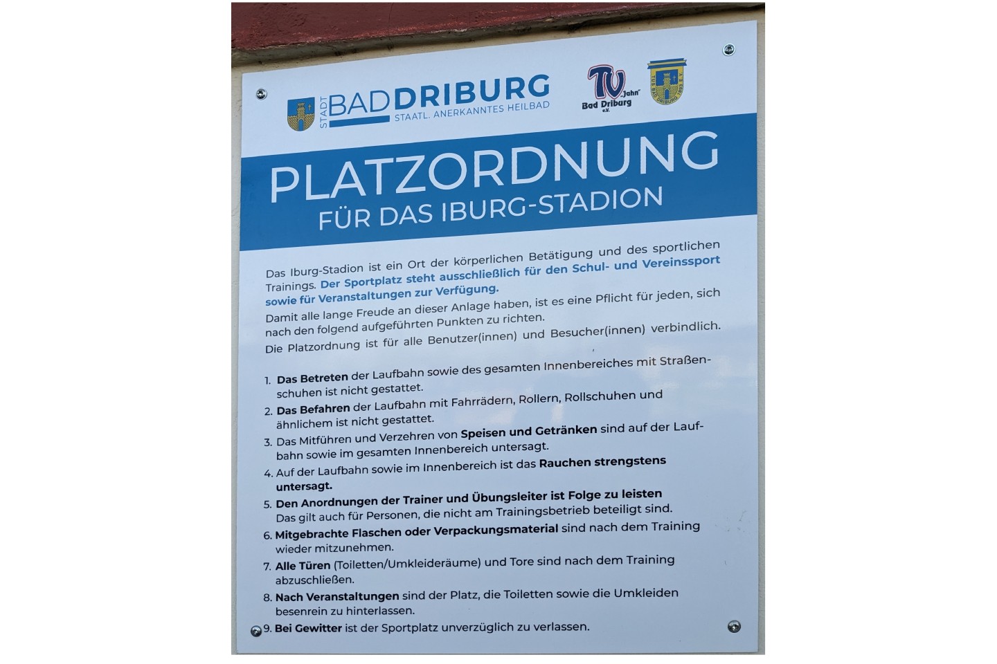 Gemeinsamer Antrag der CDU/SPD/GRÜNE/ÖDP/FDP und UWG zur Öffnung des Iburg-Stadions