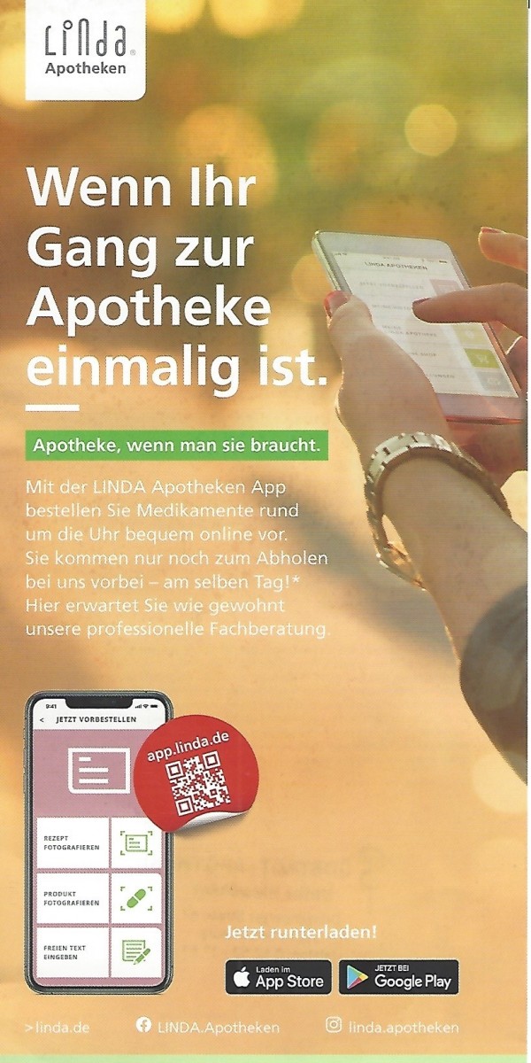 Flyer Linda Apotheken App Brunnen - Apotheke Südstadt - Apotheke 