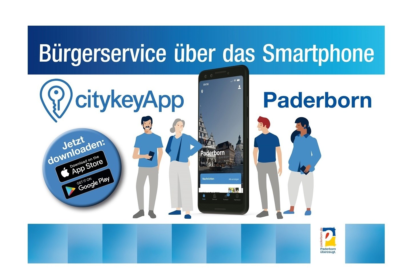 © Stadt Paderborn Ab sofort ist die citykey-App auch in Paderborn verfügbar.