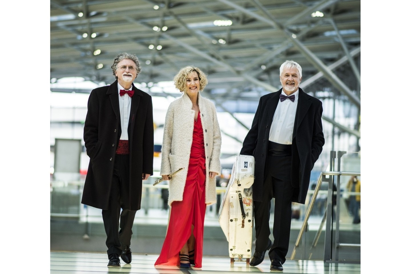 Flötistin Christiane Meininger, mit dem Cellisten Miloš Mlejnik und dem Pianisten Rainer Gepp