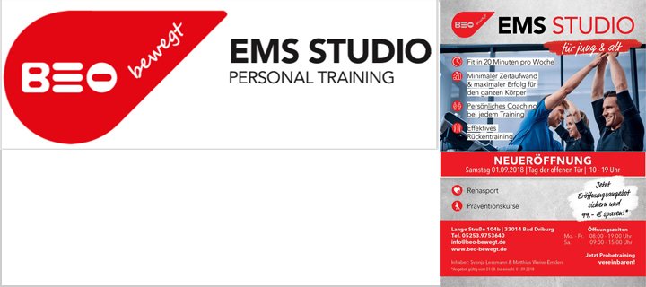 Neueröffnung des EMS-Studios BEObewegt am 01.09.2018