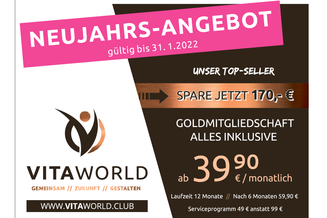 VITAworld - Jetzt deine Neujahrs-Deals sichern und 170€ sparen!