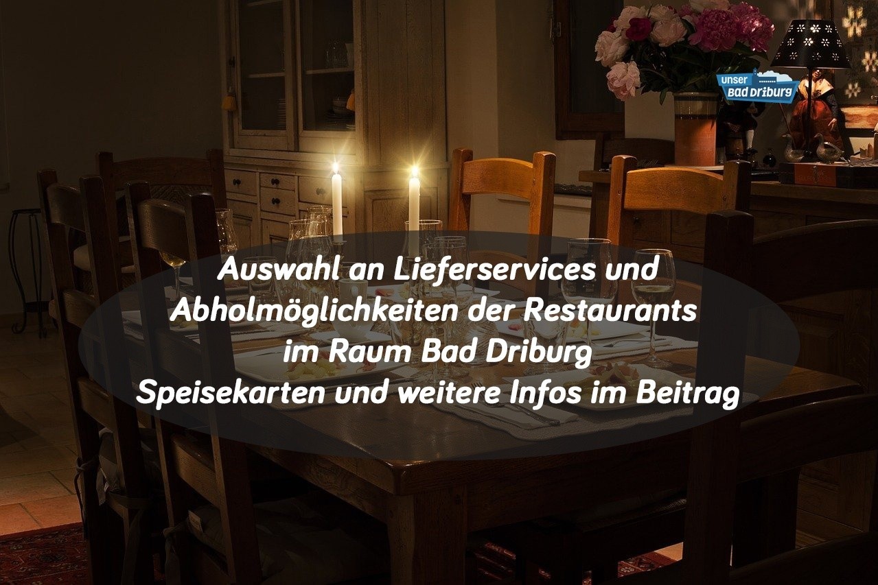Auswahl an Lieferservices und Abholmöglichkeiten der Restaurants in der Region Bad Driburg