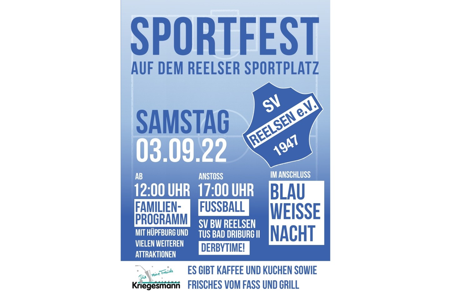 Sportfest auf dem Reelser Sportplatz am Samstag, den 03.09.2022