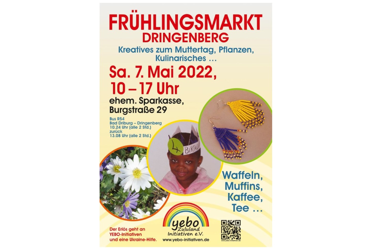 Frühlingsmarkt Dringenberg am Samstag, den 07.05.2022 von 10.00 - 17.00 Uhr Kreatives zum Muttertag, Pflanzen, Kulinarisches und mehr